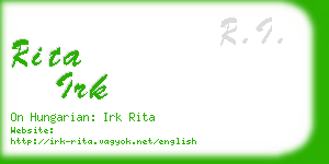 rita irk business card